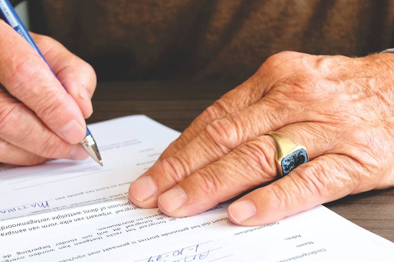 signing a document